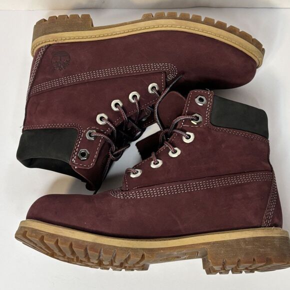 Timberland Primaloft Waterproof Suede Maroon Leather Boots Womens - Picture 5 of 8